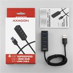 AXAGON HUE-M1AL, 4x USB 3.2 Gén 1 MINI húb, 1.2m kábel