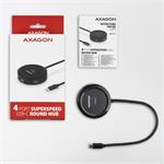 AXAGON HUE-P1C, 4x USB 3.2 Gen 1 ROUND hub, napájací konektor micro USB, kábel USB-C 30 cm