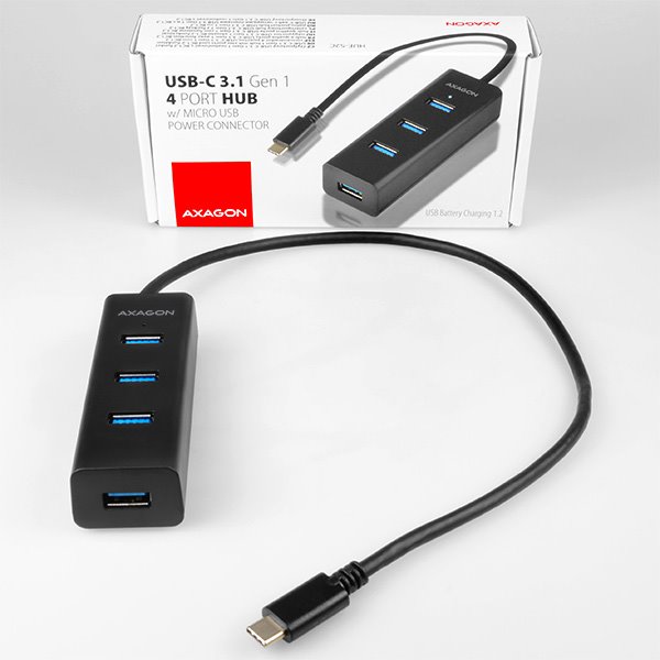AXAGON HUE-S2C Type-C 4x USB3.0 Charging hub