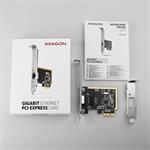 AXAGON PCEE-GRF, sieťová karta PCIe - 1x Gigabit Ethernet port (RJ-45), Realtek 8111F, vrátane. LP