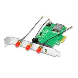 AXAGON PCEM-E3, PCIe - mini PCIe adaptér, SIM slot + 3x SMA konektor