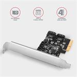 AXAGON PCES-SA4X4, radič PCIe - 4x interný port SATA 6G, ASM1164, SP a LP