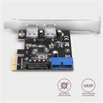AXAGON PCEU-232VLS, radič PCIe, 2 porty 2x USB 3.2 Gen 1, 5 Gb/s