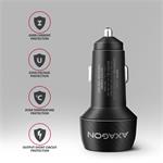 AXAGON PWC-PQ48 nabíječka do auta 48W, USB-A + USB-C, PD3.0/PPS/QC4+/SFC/Apple