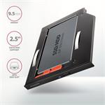 AXAGON RSS-CD09 rámeček pro 2.5" SSD/HDD do DVD slotu, 9.5 mm, LED, hliník
