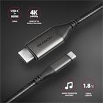 AXAGON RVC-HI2MC, redukcia USB-C -> HDMI 2.0a / kábel 1,8 m, 4K/60Hz HDR10