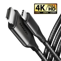 AXAGON RVC-HI2MC, redukcia USB-C -> HDMI 2.0a / kábel 1,8 m, 4K/60Hz HDR10