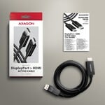 AXAGON RVD-HI20C2, adaptér / kábel DisplayPort → HDMI 2.0b, 1,8 m, 4K/60 Hz