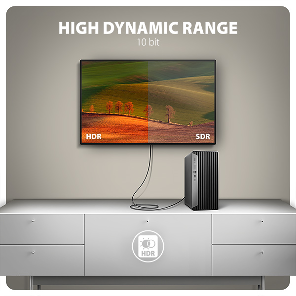 AXAGON RVD-HI20C2, DisplayPort -> HDMI 2.0b redukcia / kábel 1,8 m, 4K/60Hz