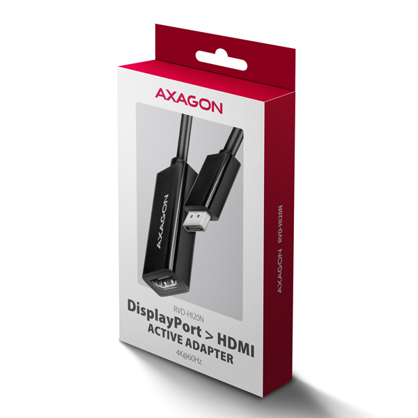 AXAGON RVD-HI20N, DisplayPort -> HDMI 2.0b redukce / adaptér, 4K/60Hz
