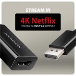 AXAGON RVD-HI20N, redukcia/adaptér DisplayPort -> HDMI 2.0b, 4K/60Hz