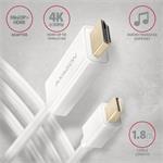AXAGON RVDM-HI14C2W, miniDisplayPort > HDMI 1.4 redukce / kabel 1,8m
