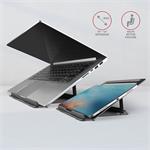 AXAGON STND-L, kovový stojan pre notebooky 10"-17,3", 4 nastaviteľné výšky, sivý