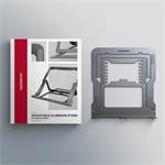 AXAGON STND-LAG, hliníkový stojan pre notebooky 10"-17,3", nastaviteľná výška, sivý