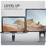 AXAGON STND-LQ, hliníkový stojan HQ pre notebooky 10"-17,3", nastaviteľná výška a uhol, sivý