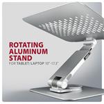 AXAGON STND-LR, hliníkový stojan pre notebooky 10"-17,3" s nastaviteľnou výškou, uhlom a rotáciou o 360°, sivý