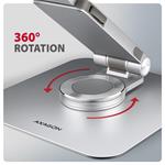 AXAGON STND-LR, hliníkový stojan pre notebooky 10"-17,3" s nastaviteľnou výškou, uhlom a rotáciou o 360°, sivý