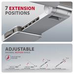 AXAGON STND-LR, hliníkový stojan pre notebooky 10"-17,3" s nastaviteľnou výškou, uhlom a rotáciou o 360°, sivý