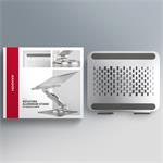 AXAGON STND-LR, hliníkový stojan pre notebooky 10"-17,3" s nastaviteľnou výškou, uhlom a rotáciou o 360°, sivý