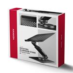 AXAGON STND-LRB, hliníkový stojan pre notebooky 10"-17,3" s nastaviteľnou výškou, uhlom a rotáciou o 360°, čierny