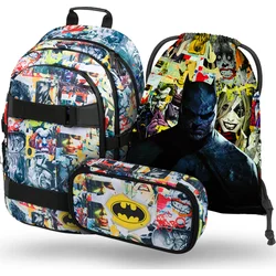 BAAGL 3 SET Skate Batman Comics: batoh, etue, sáček