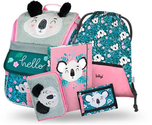 BAAGL 5 SET Zippy Baby Koala: aktovka, penál, sáček, peněženka, desky