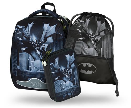 BAAGL SET 3 Shelly Batman Dark City: aktovka, peračník, taška
