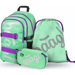 BAAGL SET 3 Skate Mint: batoh, peračník, taška