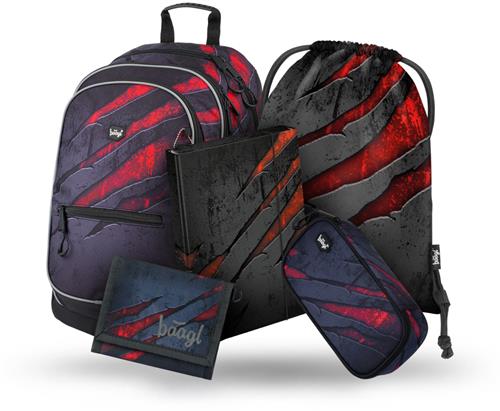 BAAGL SET 5 Core Lava: batoh, peračník, taška, zakladače, peňaženka