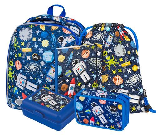 BAAGL SET 5 Shelly Space Game: aktovka, puzdro na ceruzky, taška, priečinky, krabica