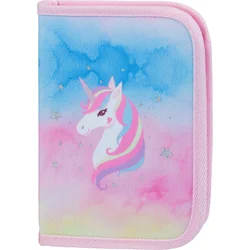 BAAGL Školní penál klasik dvě chlopně Rainbow Unicorn