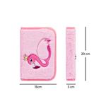BAAGL Školský penál klasický s dvoma chlopňami Flamingo