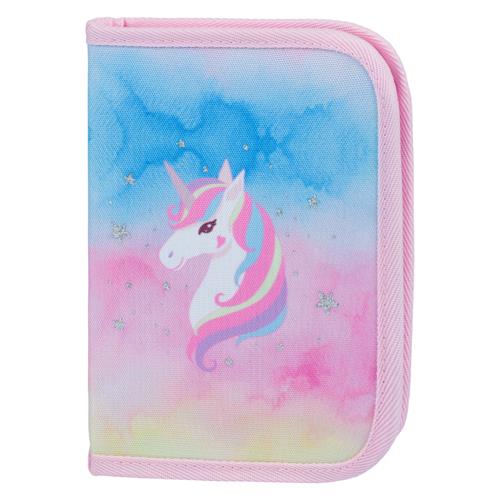 BAAGL Školský peračník klasický s dvoma chlopňami Rainbow Unicorn