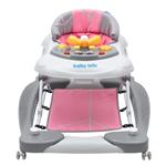 Baby Mix Detské chodítko s hojdačkou a silikónovými kolieskami ružové