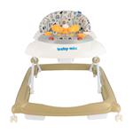 Baby Mix Dětské chodítko s volantem a silikonovými kolečky cappucino