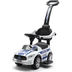 Baby Mix Dětské odrážedlo se zvukem a vodící tyčí POLICE bílé