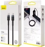 Baseus 100W USB rýchlonabíjací kábel pre typ C (20V 5A), 2 m sivo-čierny