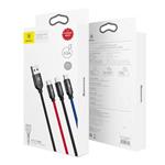 Baseus 3v1 USB/microUSB, Lightning, USB-C 1,2 m 3,5 A dátový kábel čierny