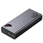 Baseus Adaman Kovová power banka s digitálnym displejom QC PD 20000mAh 65W, čierna USB-A/USB-C kábel 30cm, čierna