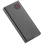 Baseus Adaman kovová powerbanka s digitálnym displejom QC 20000mAh 22,5W, čierna