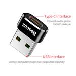 Baseus adaptér USB samec na USB-C samice 3A, černá