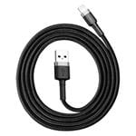 Baseus Cafule Nabíjací/dátový kábel USB na Lightning 2,4A 1 m, sivo-čierny