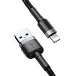 Baseus Cafule Nabíjací/dátový kábel USB na Lightning 2,4A 1 m, sivo-čierny