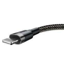 Baseus Cafule nabíjecí/datový kabel USB na Lightning 2,4A 1m, šedá-černá