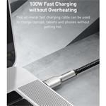 Baseus Cafule Series USB-C samec na USB-C samec nabíjací/dátový kábel s kovovými koncovkami 100W 2m, biely