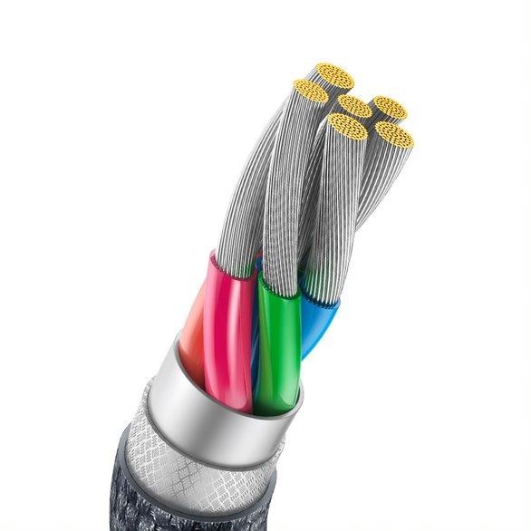 Baseus Crystal Shine Series nabíjecí/datový kabel USB-A / USB-C 100W 1,2m, černá