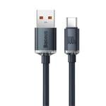 Baseus Crystal Shine Series nabíjecí/datový kabel USB-A / USB-C 100W 2m, černá