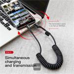 Baseus Fish Eye pružinový nabíjací/dátový kábel USB na USB-C 2A 1 m, čierny