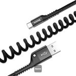 Baseus Fish Eye pružinový nabíjecí / datový kabel USB na USB-C 2A 1m, černá