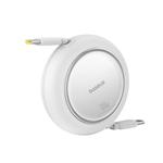 Baseus Free2Pull USB-C/USB-C navíjací kábel s nastaviteľnou dĺžkou do 1 m 100 W biely